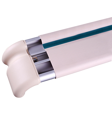 Medical-Grade 159mm Handrail | Integrated Wall Guard & Crash Protection