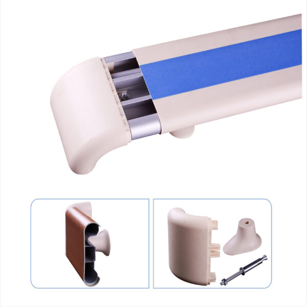 140mm Medical Wall Handrail - 1.2mm/1.4mm/1.6mm/1.8mm/2.0mm Aluminum Core with PVC Cover (25 Anti-Slip Colors) - Image 4