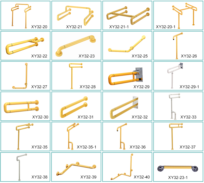 XY32-26 Antibacterial Nylon-Coated Grab Bar, 32 mm Floor-to-Wall Support Rail for Shower/Toilet — Factory Direct