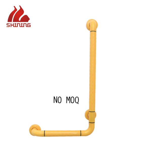 XY32-27 L-Shaped Nylon-Coated Grab Bar, 32 mm | Antibacterial, Water & Rust Resistant | Shower/Toilet/Hotel | OEM Pantone | Factory Wholesale