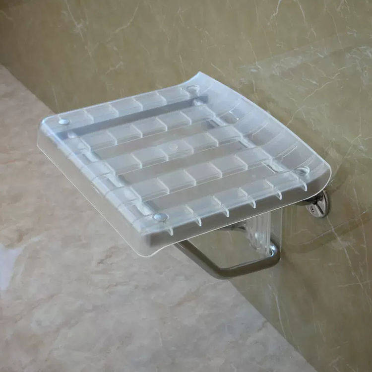 XY 320-35 Heavy-Duty Folding Wall-Mounted Shower Seat, ABS + Aluminum+Plastic, 200 kg Load, White – Factory Wholesale