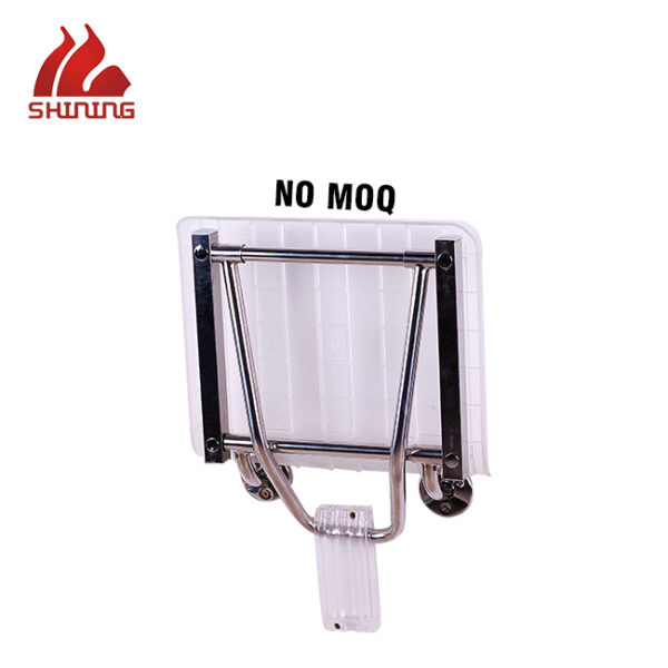 XY 320-35 Heavy-Duty Folding Wall-Mounted Shower Seat, ABS + Stainless steel+Plastic, 200 kg Load, White – Factory Wholesale - Image 2