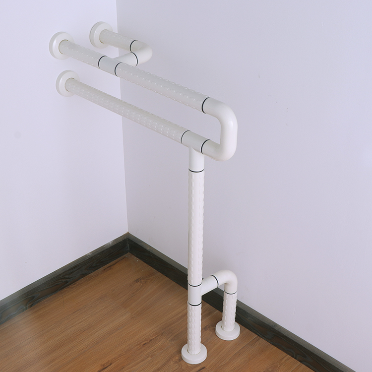 Nylon Bathroom Grab Bar with Floor Support, XY32-35 — Antibacterial, Rust-Resistant, OEM Colors, Wholesale