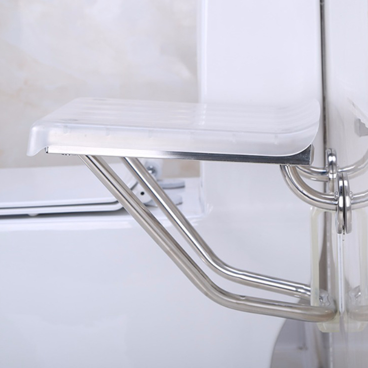 XY 320-35 Heavy-Duty Folding Wall-Mounted Shower Seat, ABS + Aluminum+Plastic, 200 kg Load, White – Factory Wholesale