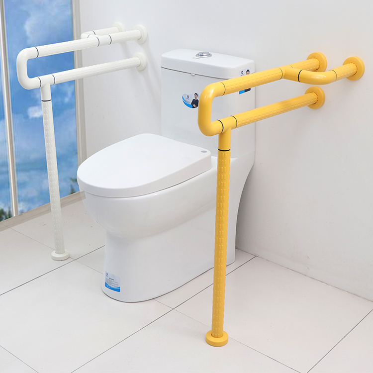 Nylon Bathroom Grab Bar with Floor Support, XY32-35 — Antibacterial, Rust-Resistant, OEM Colors, Wholesale