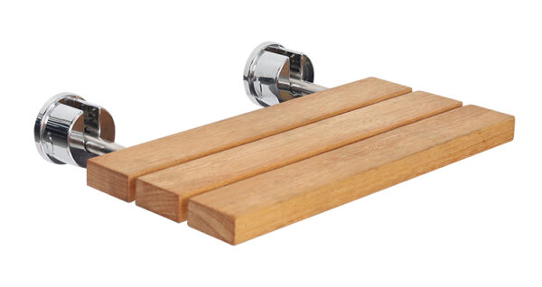 Folding Wall-Mounted Shower Seat, Solid Wood/Plastic Options, Aluminum Frame, 200 kg (≈440 lb) Load | Factory Wholesale