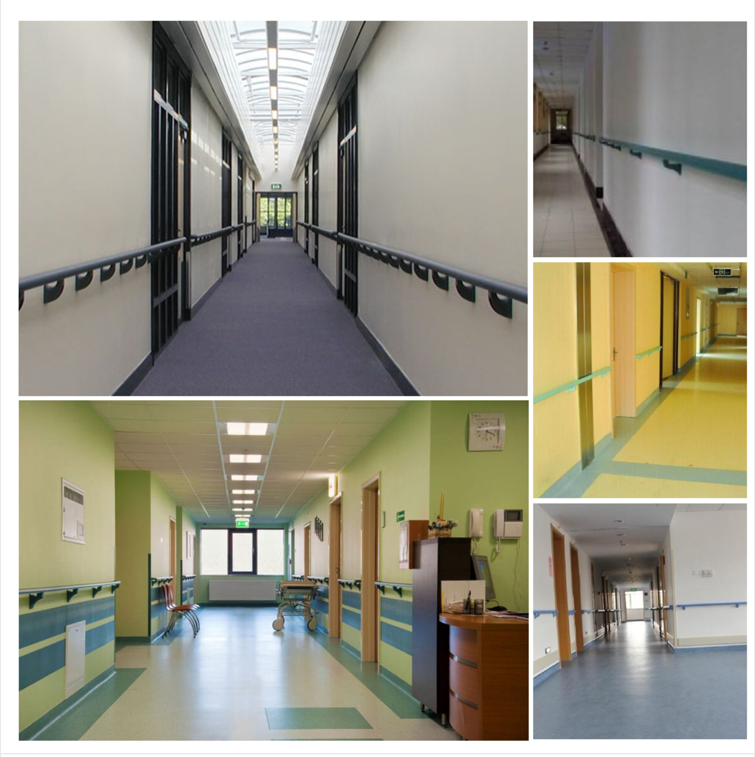 Corridor Hand Rails 38 mm Corridor Handrail | Anti-Collision PVC, Aluminum Core, 5 m Pieces