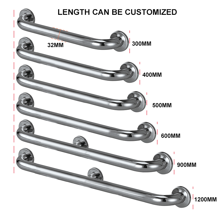 XY 32-42 | 32mm 304 Stainless Steel Grab Bar, Polish/Matt, Anti-Slip – For Toilet, Washbasin, Bathtub & Shower