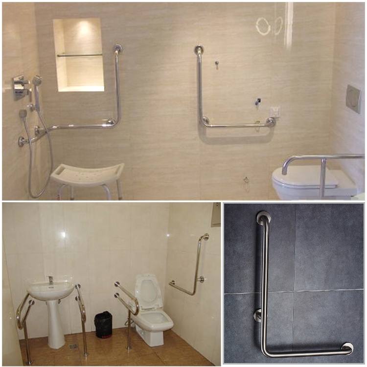 XY32-47 L-Shaped 304 Stainless Steel Grab Bar, 32 mm (1.25