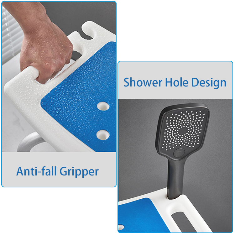 Wholesale Adjustable Shower Stool XY320-48 — Heavy-Duty 300kg Aluminum Bath Seat with Non-Slip EVA Pad & Drain Holes