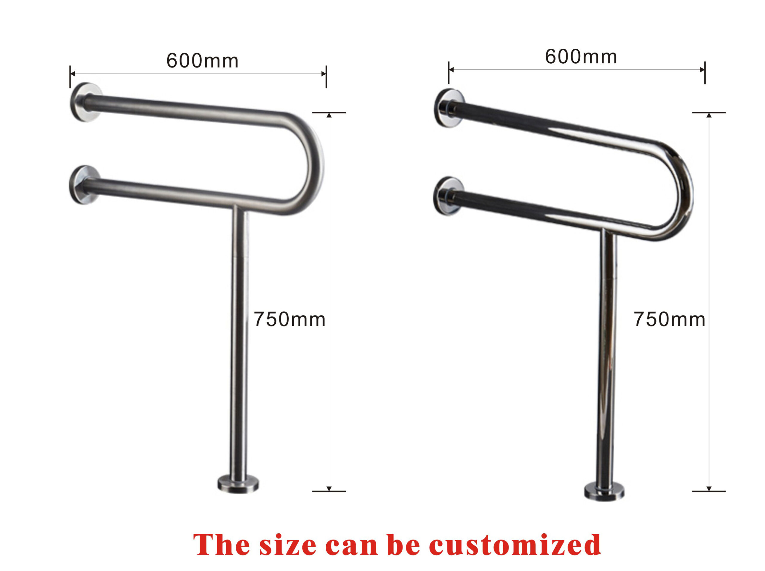 XY32-48 304 Stainless-Steel Grab Bar, 32 mm Dia, Floor-to-Wall Safety Rail for Toilet/Washbasin/Shower — Anti-Slip, Polished/Matte, Wholesale/OEM