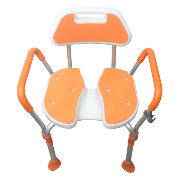 XY320-50 Heavy-Duty Adjustable Shower Chair with Arms & Back, 300 kg Load, Aluminum Frame, EVA Padded Seat — Factory Wholesale