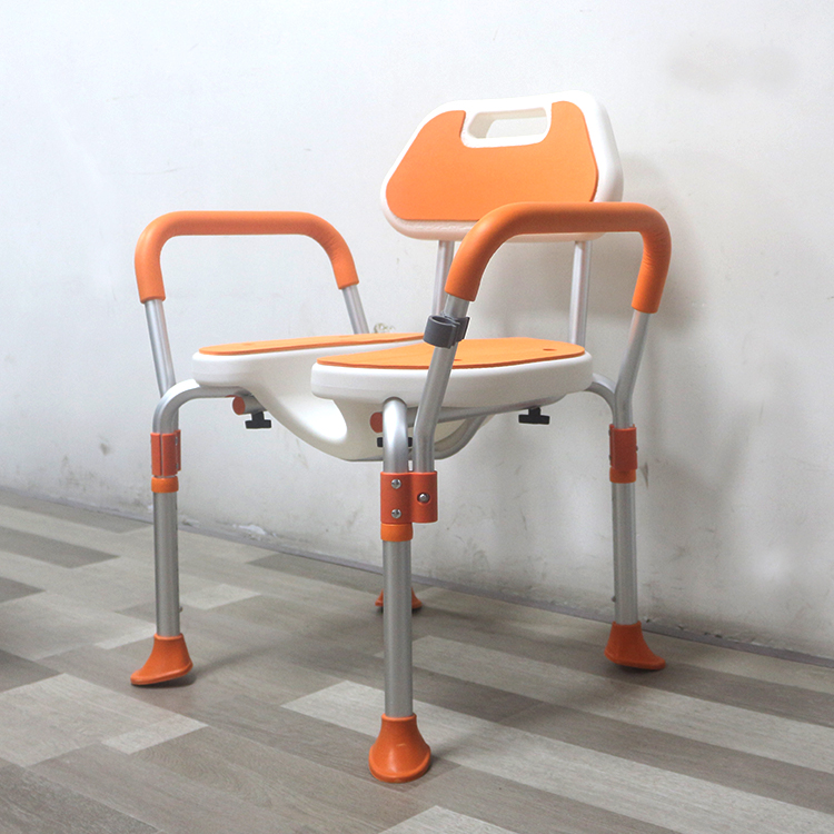 XY320-50 Heavy-Duty Adjustable Shower Chair with Arms & Back, 300 kg Load, Aluminum Frame, EVA Padded Seat — Factory Wholesale