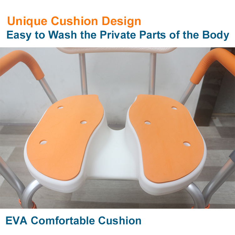XY320-50 Heavy-Duty Adjustable Shower Chair with Arms & Back, 300 kg Load, Aluminum Frame, EVA Padded Seat — Factory Wholesale