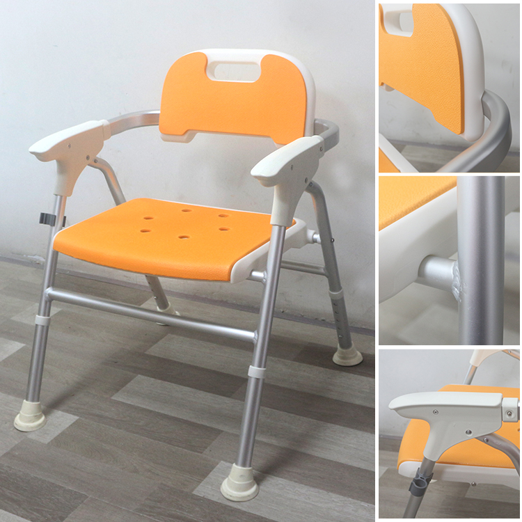 Wholesale Adjustable Shower Chair / Shower Seat XY320-53, 300 kg Heavy-Duty Aluminum Bath Chair with Arms – Factory OEM, Bulk Supply