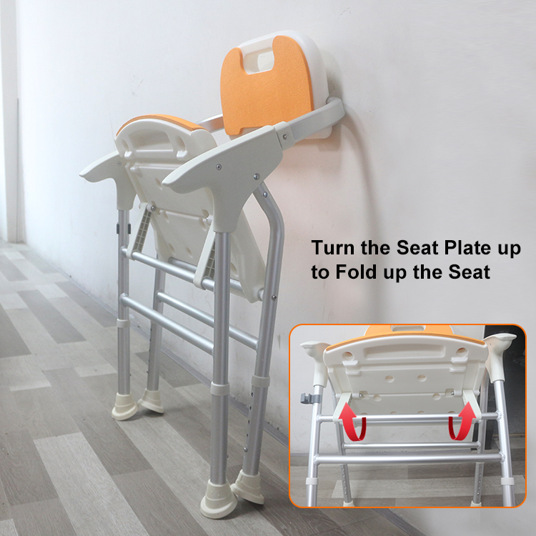 Wholesale Adjustable Shower Chair / Shower Seat XY320-53, 300 kg Heavy-Duty Aluminum Bath Chair with Arms – Factory OEM, Bulk Supply