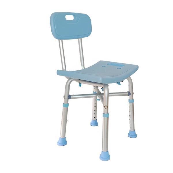 Heavy-Duty Adjustable Shower Chair with Back, 300 kg Load | Aluminum Frame, Non-Slip Feet | Model XY320-61 (Factory Wholesale)