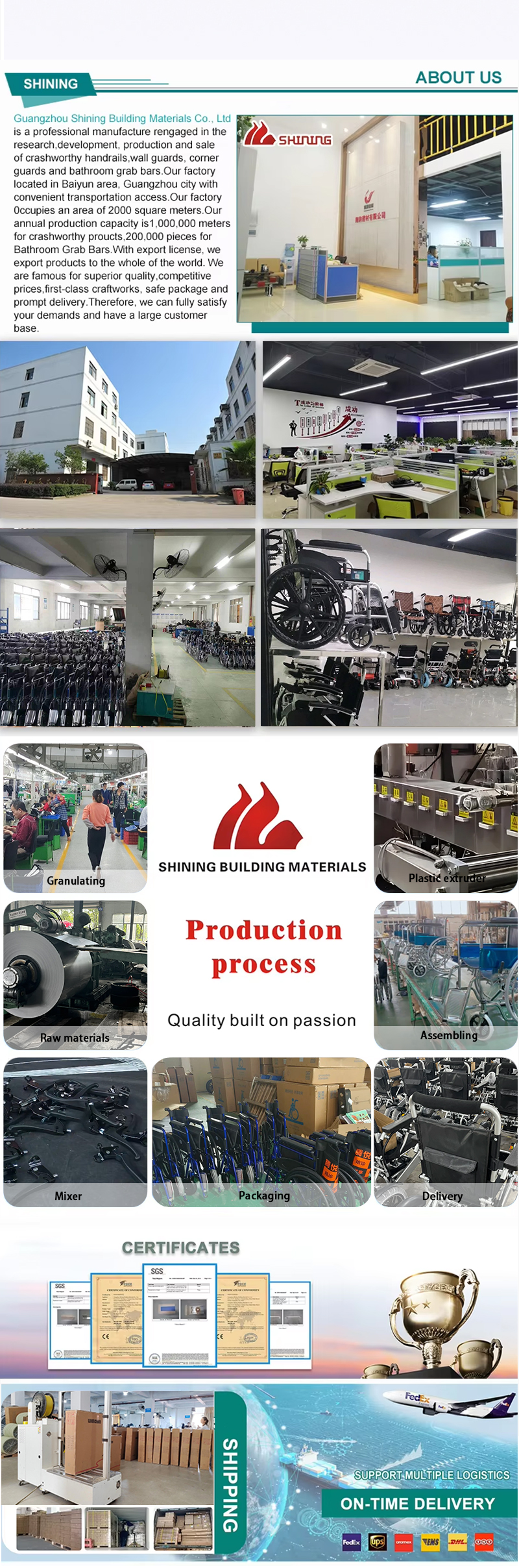 Factory Wholesale Manual Foldable Wheelchair Medical Lightweight Steel Wheelchair for Elderly Disabled