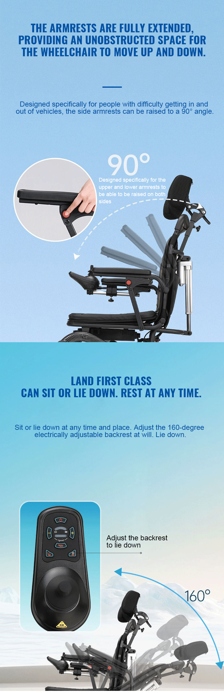 Factory Sale Foldable Light Weight Travel Electric Wheelchair Comfortable Auto Wheelchair for Handicapped