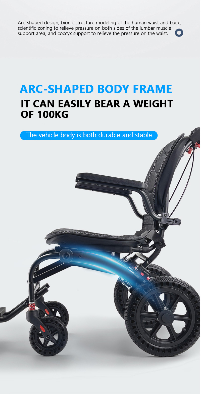 Factory Wholesale Manual Foldable Wheelchair Medical Lightweight Steel Wheelchair for Elderly Disabled