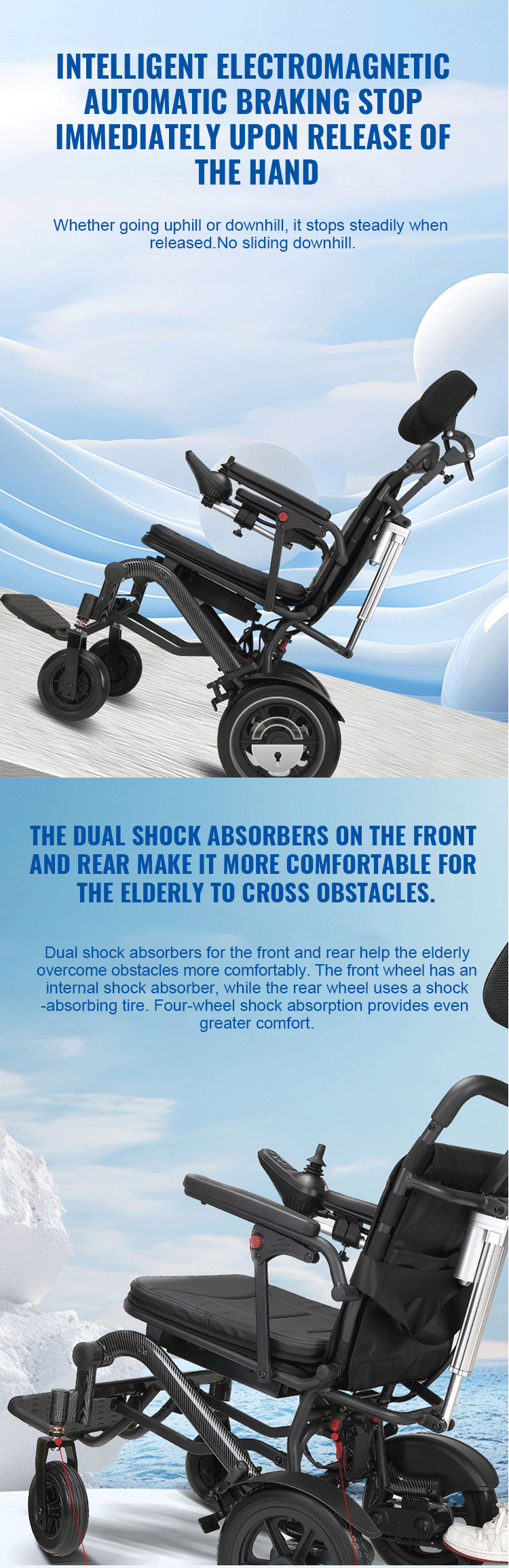 Factory Sale Foldable Light Weight Travel Electric Wheelchair Comfortable Auto Wheelchair for Handicapped