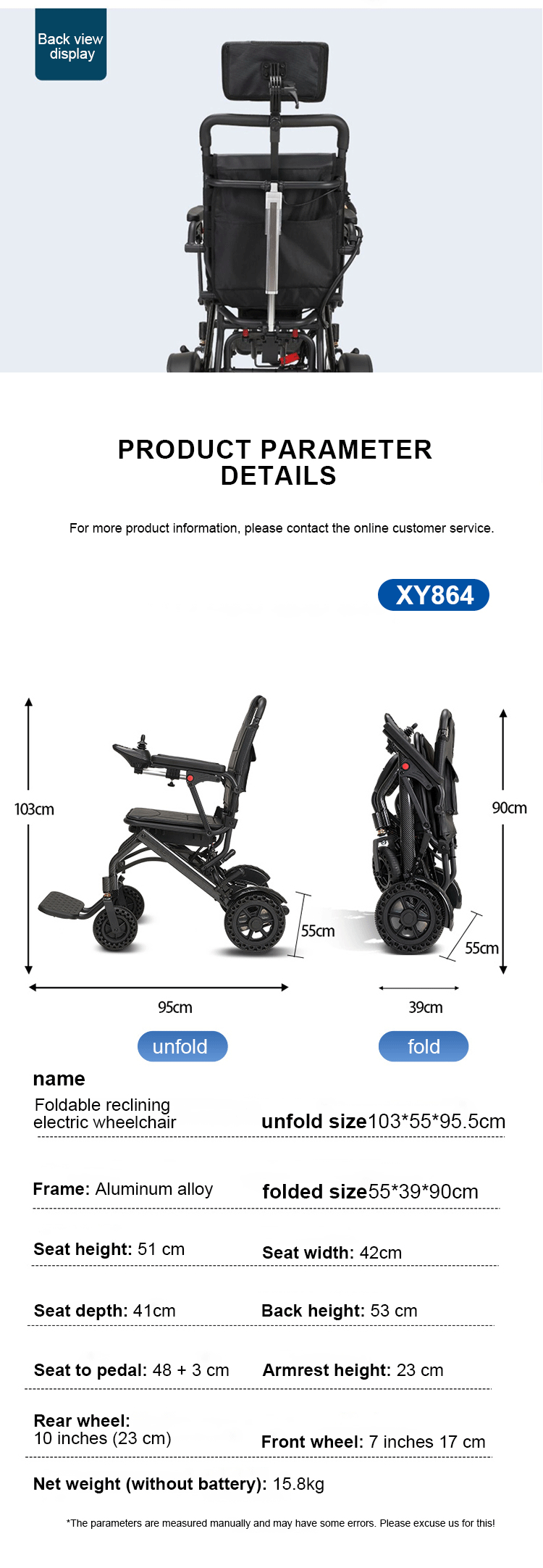 Factory Sale Foldable Light Weight Travel Electric Wheelchair Comfortable Auto Wheelchair for Handicapped