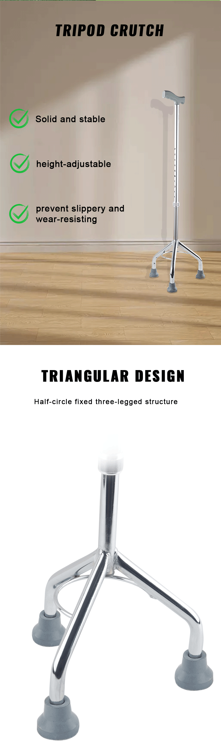 Factory Aluminum Cane Portable Hand Walking Stick Walking Cane Medical Home Use Light Mobility Crutch Elderly