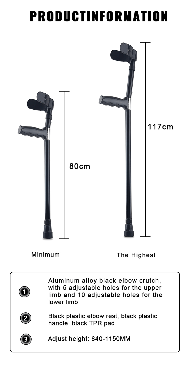 Wholesale Folding Walking Cane Hand Grip Walking Stick Arm Elbow Crutch Walking Aids for Disabled
