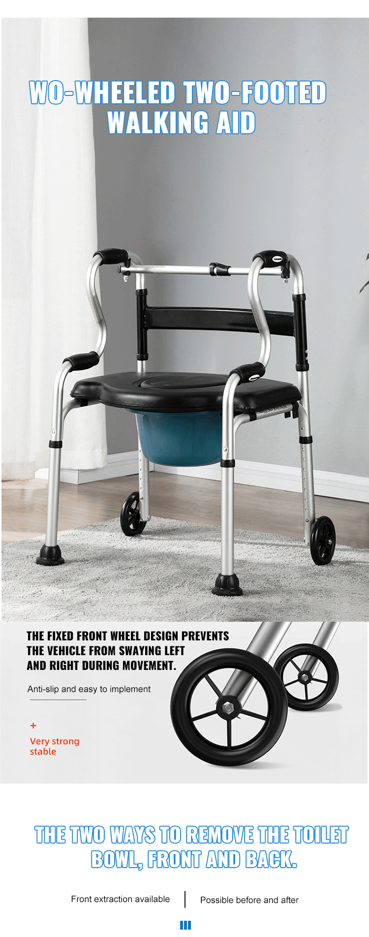 Factory Custom Aluminum Walking Aids Foldable Lightweight Roller Walker for Disabled Rehabilitation Therapy