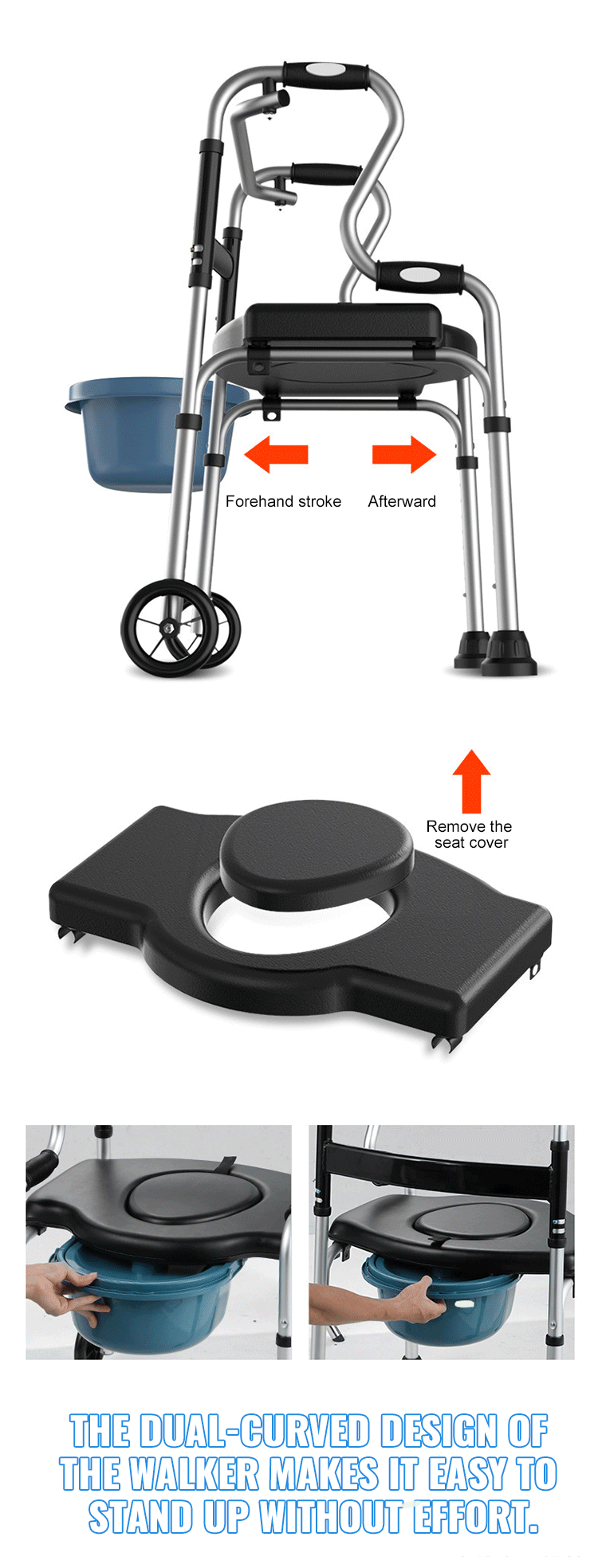 Factory Custom Aluminum Walking Aids Foldable Lightweight Roller Walker for Disabled Rehabilitation Therapy