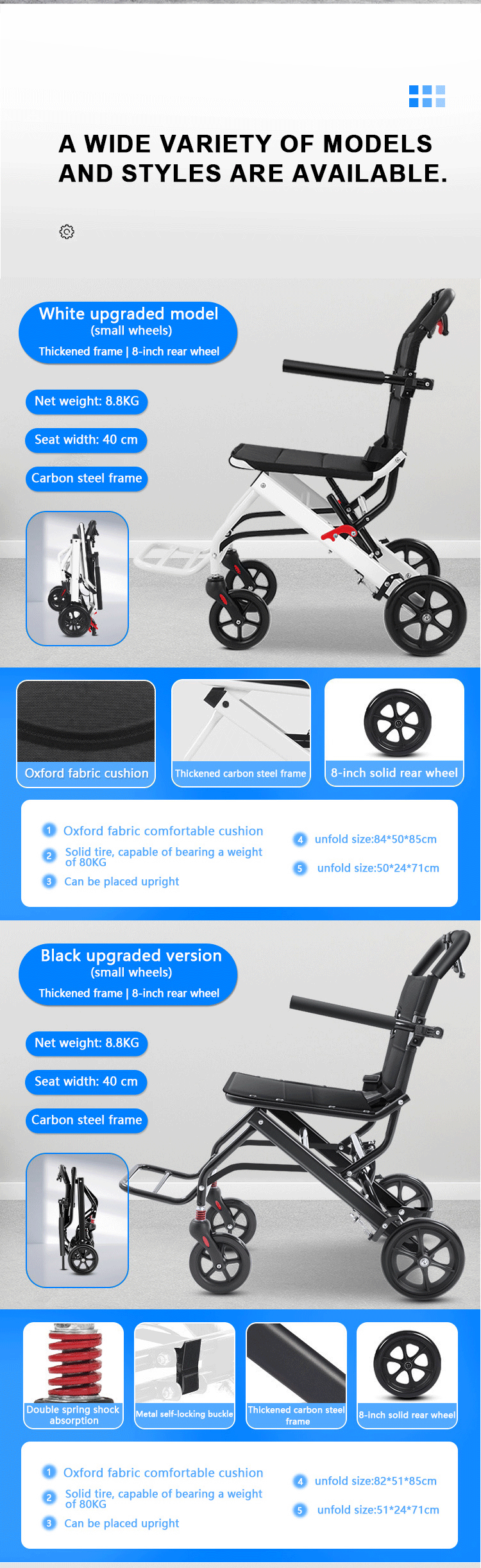 Factory Ultra Lightweight Airplane Wheelchair Aluminum Manual Wheelchair Foldable for Transport