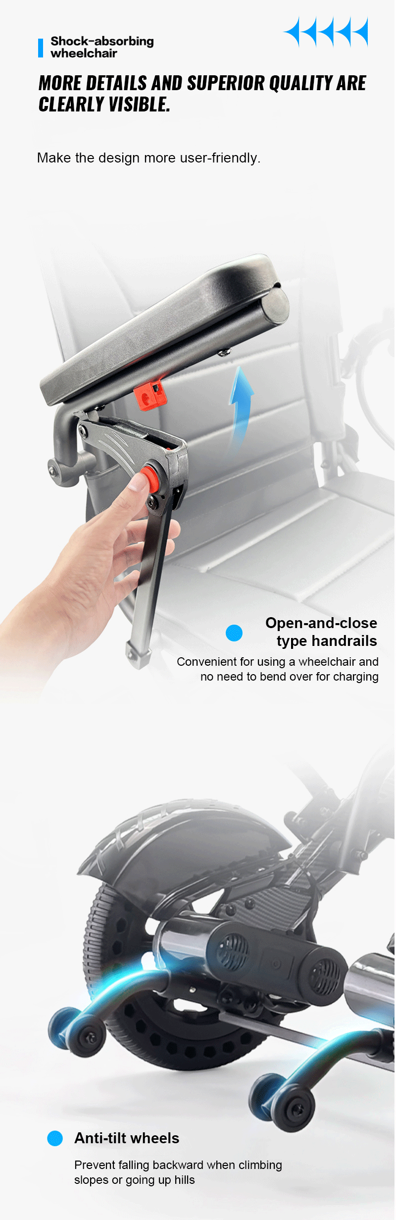 Best Sale Custom Electric Wheelchair Foldable Aluminium Alloy Lightweight Electric Folding Wheelchair for Disabled Elderly