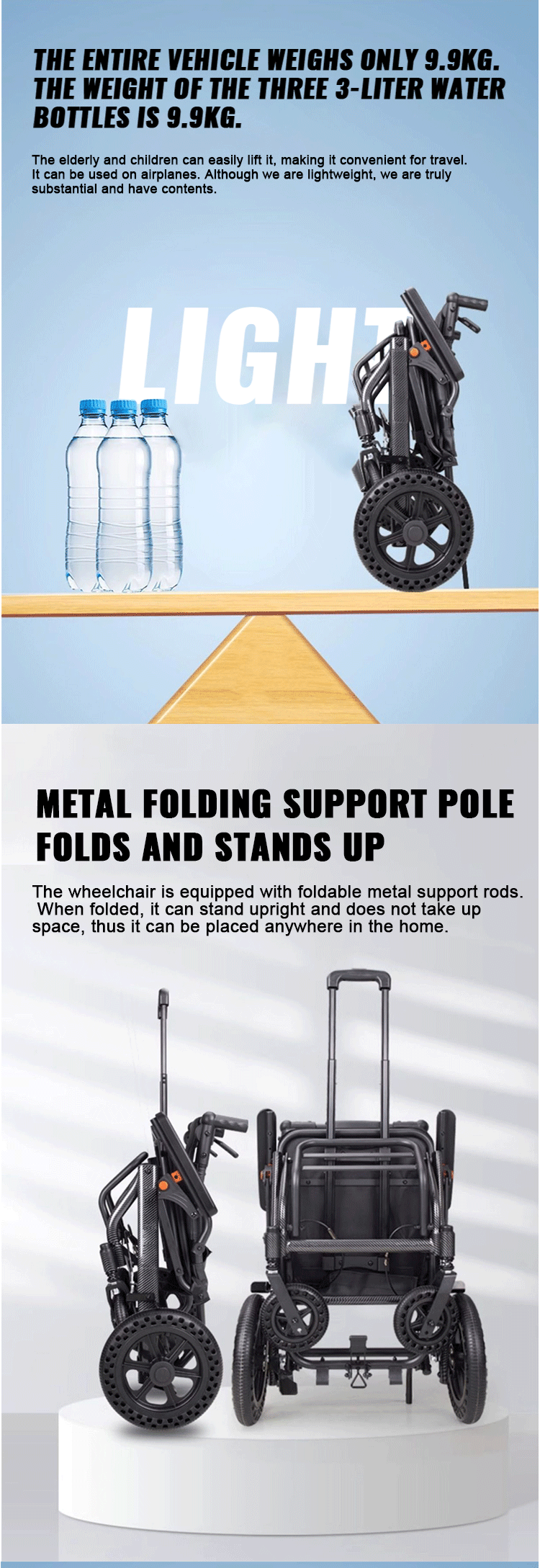 Wholesale High Quality Manual Wheelchair Aluminum Folding Armrest Wheelchair Lightweight Wheelchair for Disabled Elderly