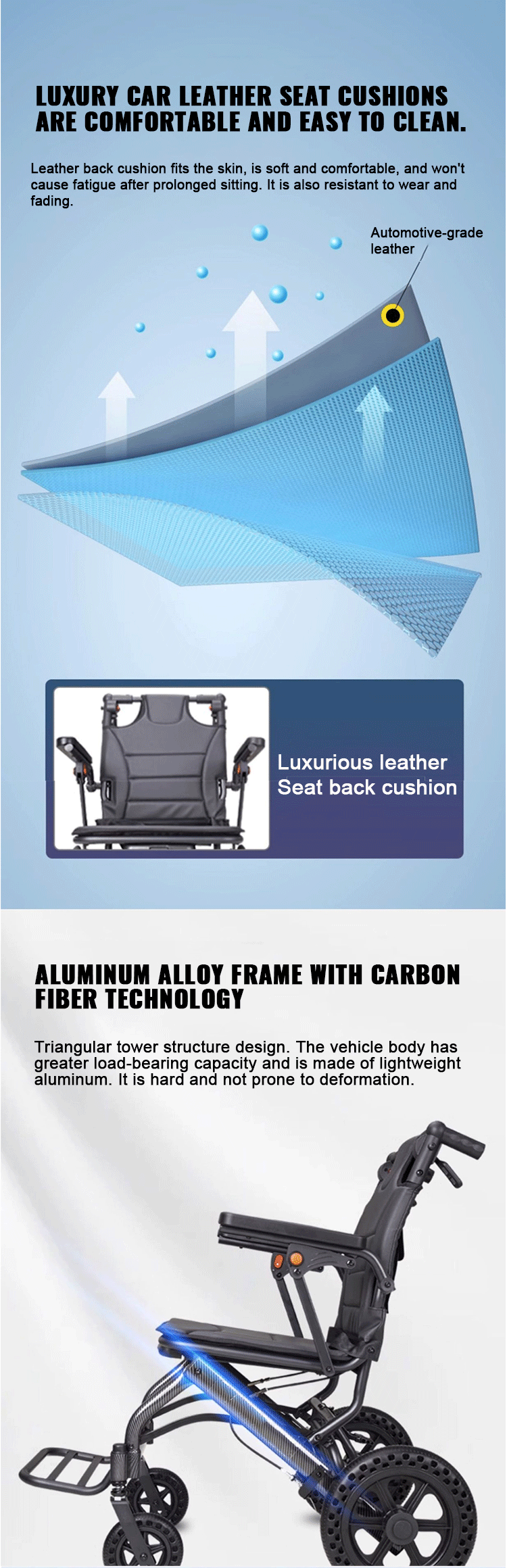 Wholesale High Quality Manual Wheelchair Aluminum Folding Armrest Wheelchair Lightweight Wheelchair for Disabled Elderly