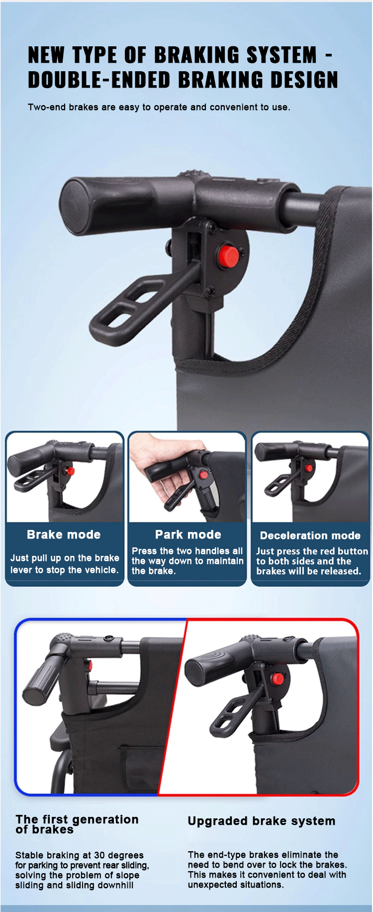 Wholesale High Quality Manual Wheelchair Aluminum Folding Armrest Wheelchair Lightweight Wheelchair for Disabled Elderly