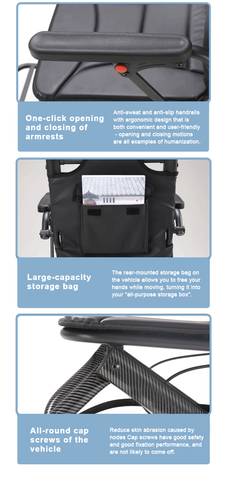 Wholesale High Quality Manual Wheelchair Aluminum Folding Armrest Wheelchair Lightweight Wheelchair for Disabled Elderly