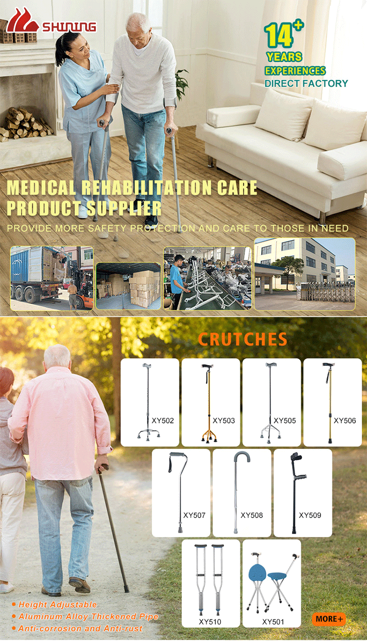 Factory Wholesale Aluminum Crutches Elderly Cane Walking Stick Multifunctional Foldable Walking Cane with Seat