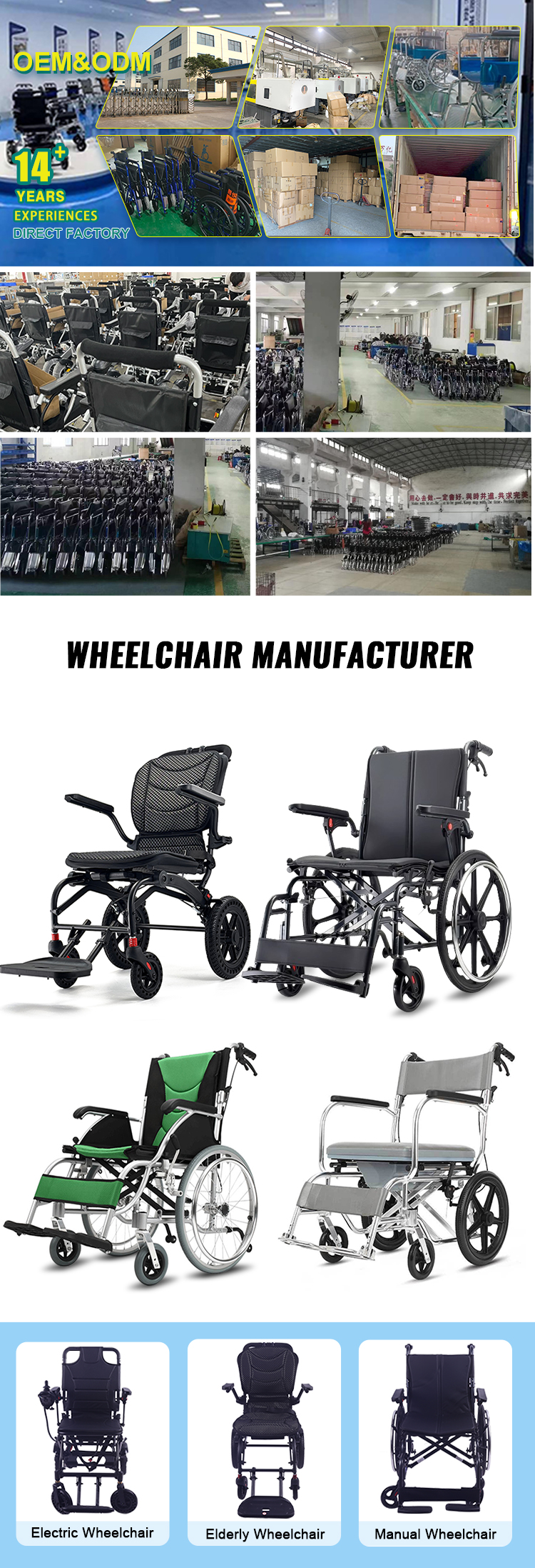 Factory Direct Selling Manual Wheelchair Aluminum Alloy Folding Lightweight Wheelchair for Disabled Elderly