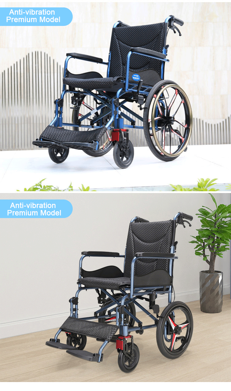 Wholesale Premium Quality Wheelchair Foldable Aluminium Alloy Wheelchair for Disabled Elderly Manual Customized Wheelchair