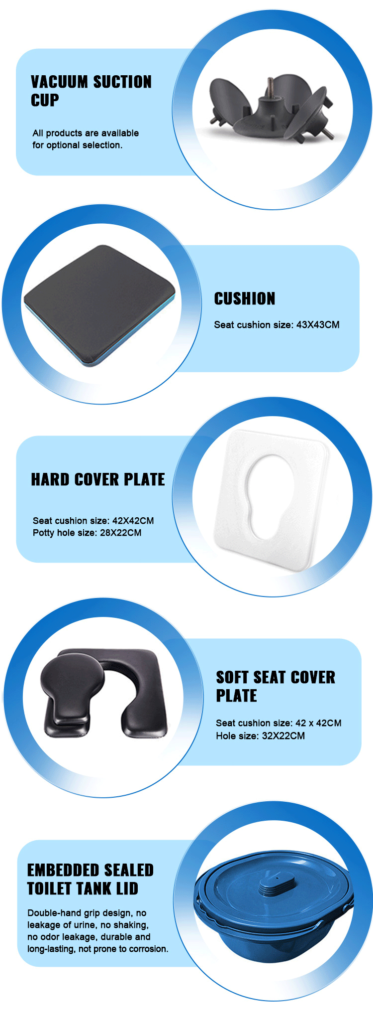 Custom High Quality Folding Commode Chair Aluminum Mobile Toilet Chair Bath Chair for Disabled Elderly