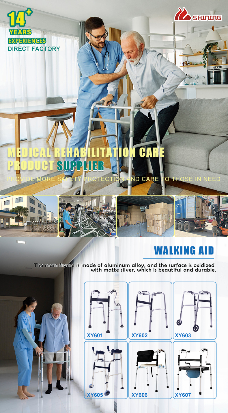 Factory Aluminum Forearm Walker Aid Adjustable Mobility Wheel Walker Folding Rollator Walker for Senior Handicap Disabled