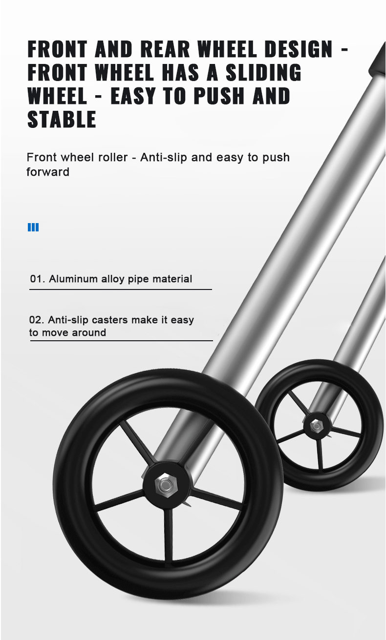 Factory Aluminum Forearm Walker Aid Adjustable Mobility Wheel Walker Folding Rollator Walker for Senior Handicap Disabled