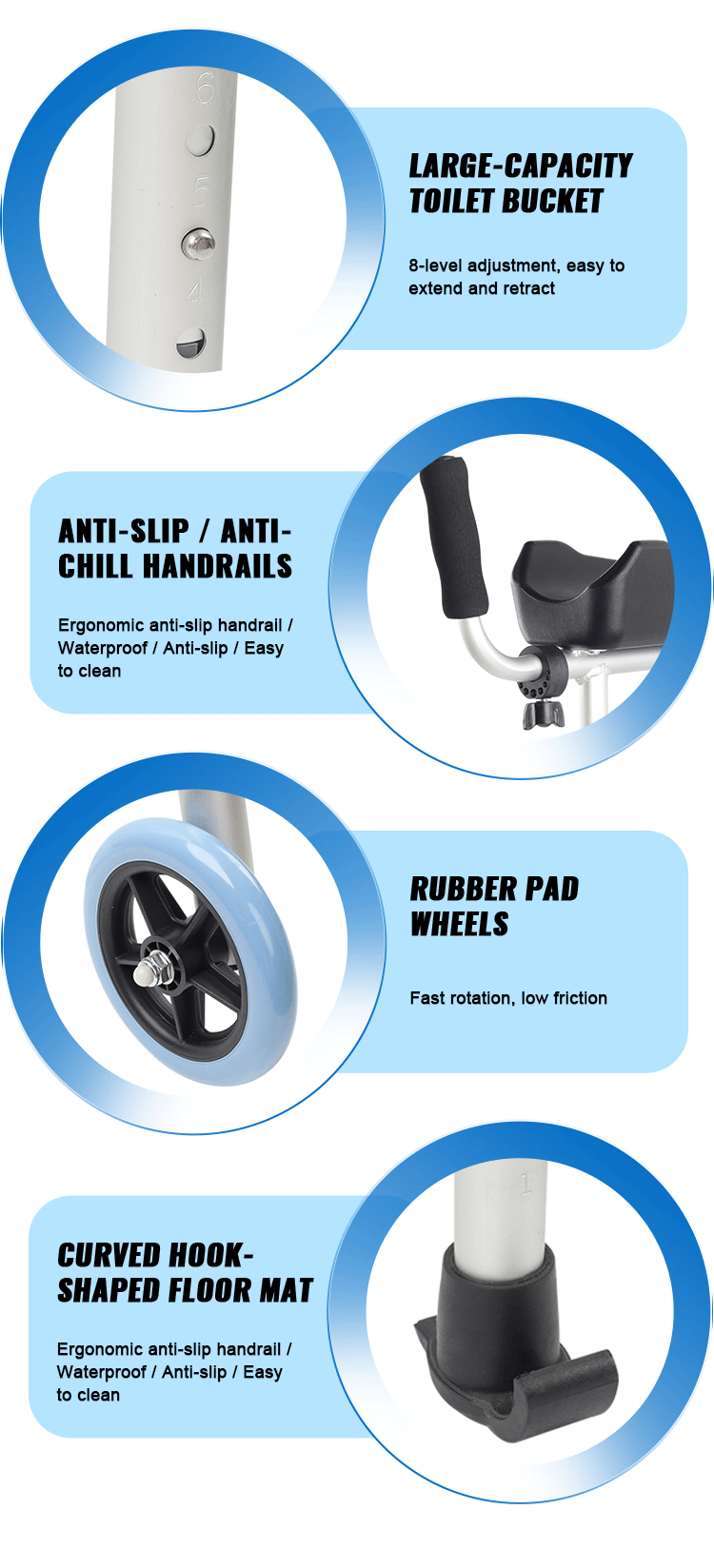 Factory Aluminum Forearm Walker Aid Adjustable Mobility Wheel Walker Folding Rollator Walker for Senior Handicap Disabled